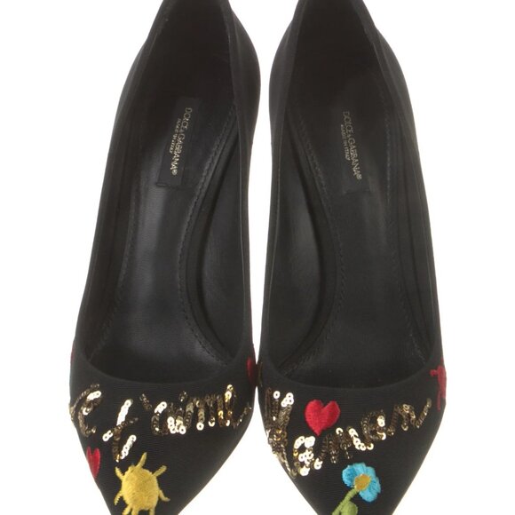 Elegant Dolce & Gabbana Embroidered Stiletto Heels